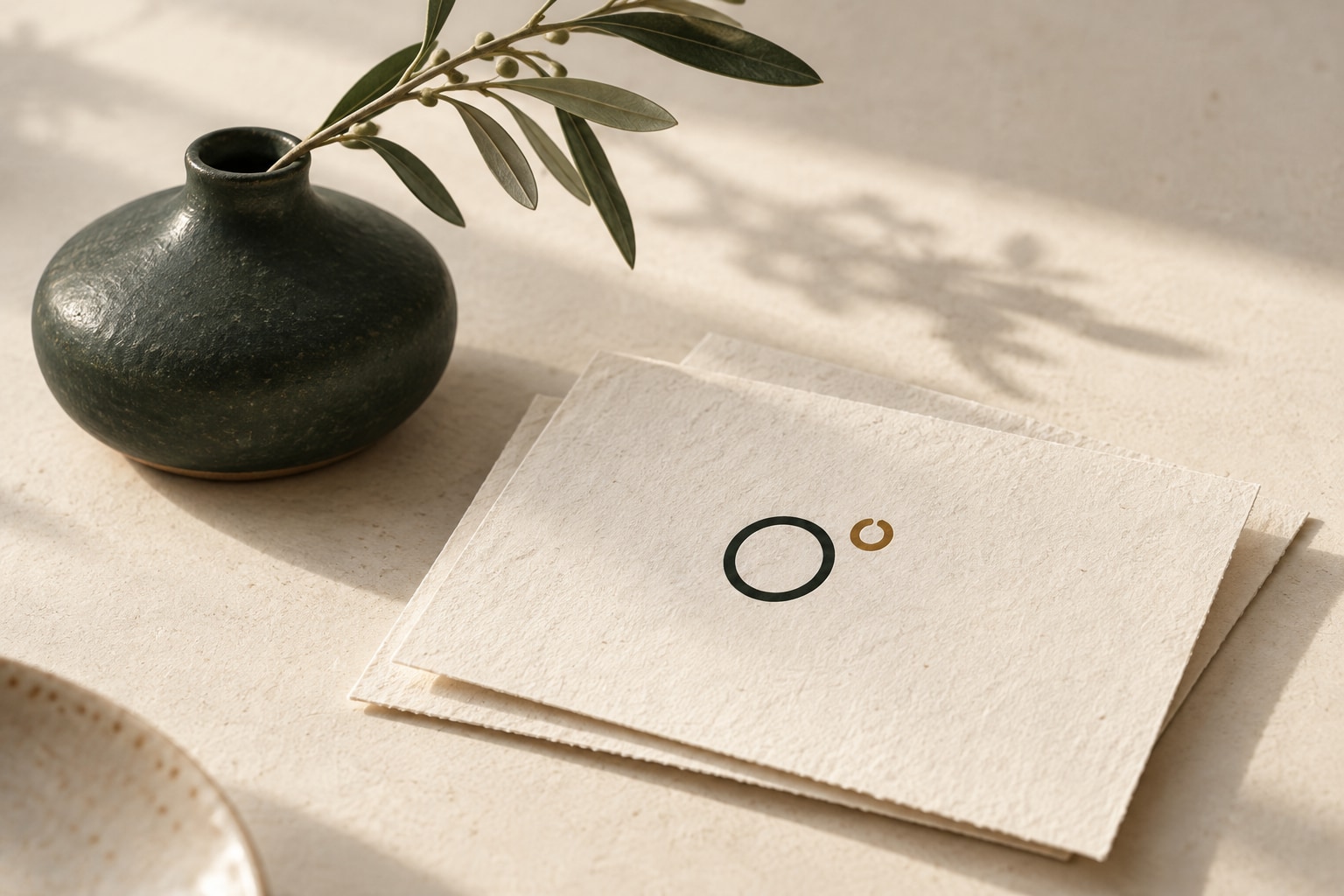 Open Origin stationery in soft natural light.